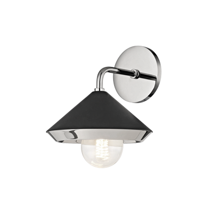 Mitzi 1 Light Wall Sconce in Polished Nickel/Black H139101-PN/BK