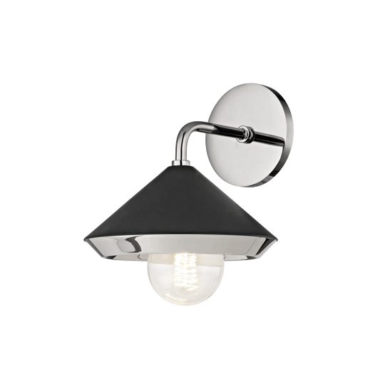 Mitzi 1 Light Wall Sconce in Polished Nickel/Black H139101-PN/BK