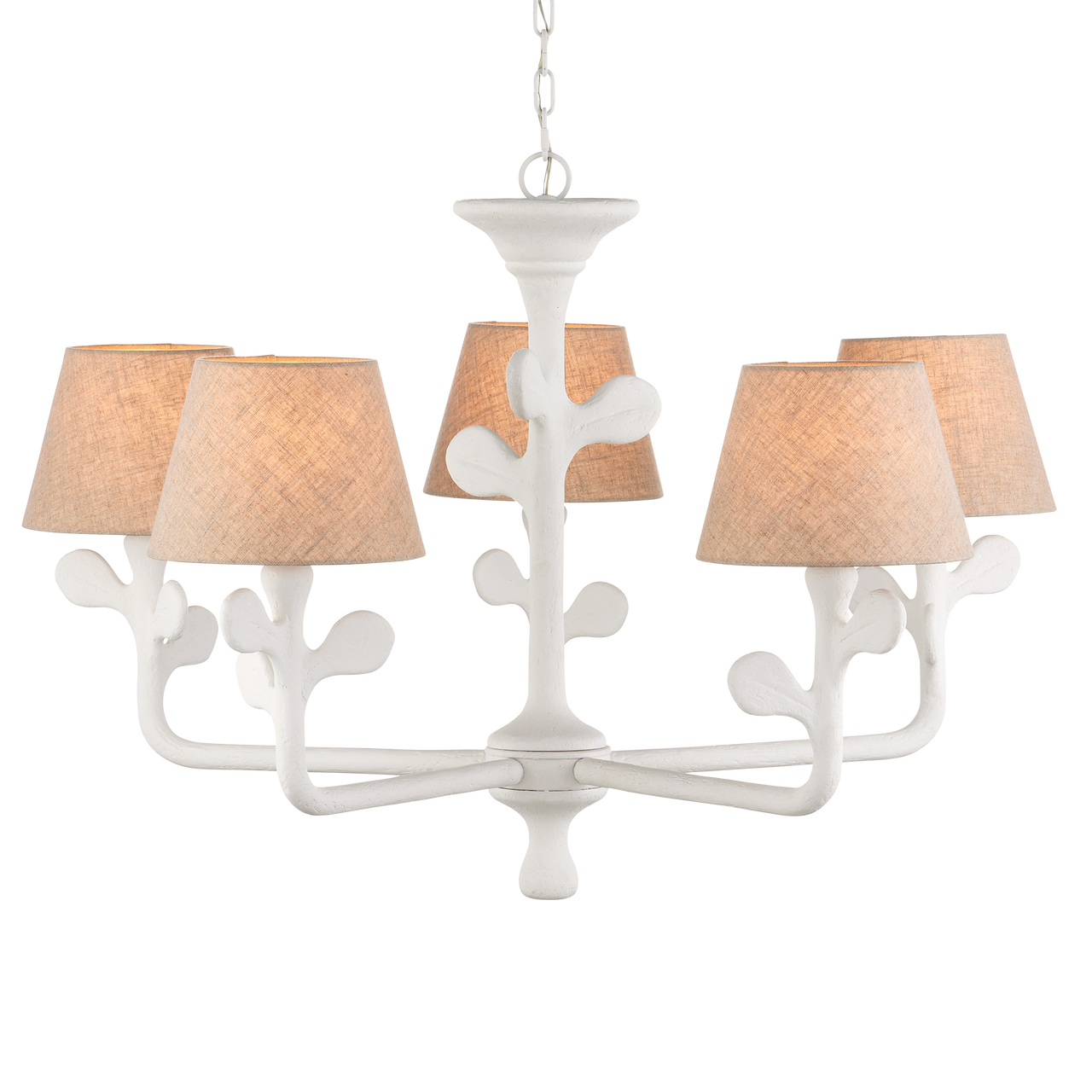 Currey & Co. Charny 42" White 5-Light Chandelier 9000-1169