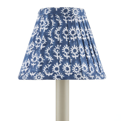 Currey & Co. Block Print Pleated Chandelier Shade - Navy 0900-0003