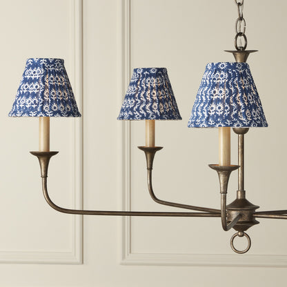 Currey & Co. Block Print Pleated Chandelier Shade - Navy 0900-0003