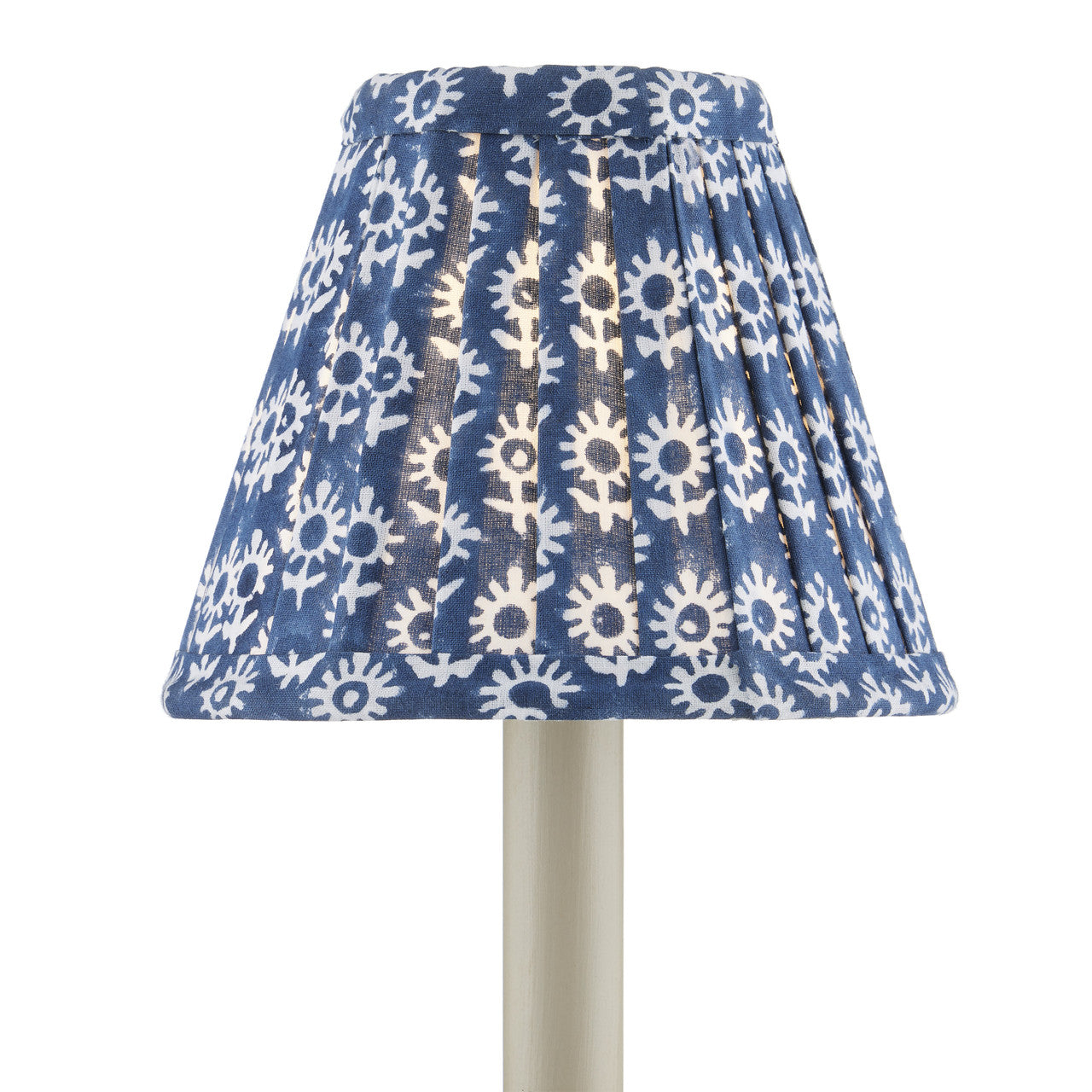 Currey & Co. Block Print Pleated Chandelier Shade - Navy 0900-0003