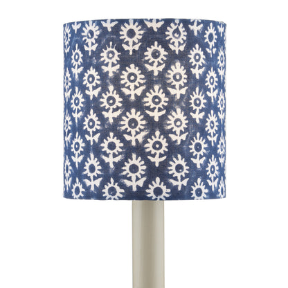 Currey & Co. Block Print Drum Chandelier Shade - Navy 0900-0004