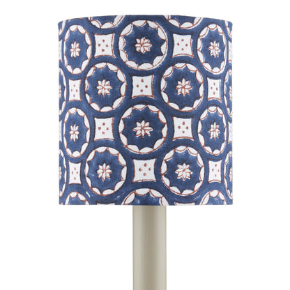 Currey & Co. Block Print Drum Chandelier Shade - Navy Multi 0900-0008