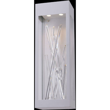 Allegri Crystal Arpione 24 Inch LED Outdoor Wall Sconce in Matte White 090021-064-FR001