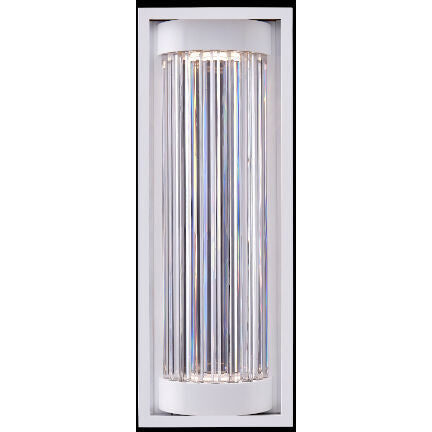 Allegri Crystal Cilindro 28 Inch LED Outdoor Wall Sconce in Matte White 090121-064-FR001