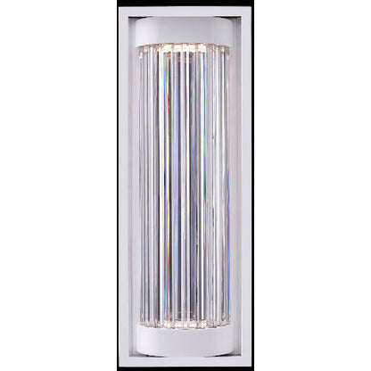 Allegri Crystal Cilindro 28 Inch LED Outdoor Wall Sconce in Matte White 090121-064-FR001