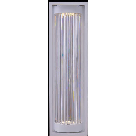 Allegri Crystal Cilindro 36 Inch LED Outdoor Wall Sconce in Matte White 090122-064-FR001