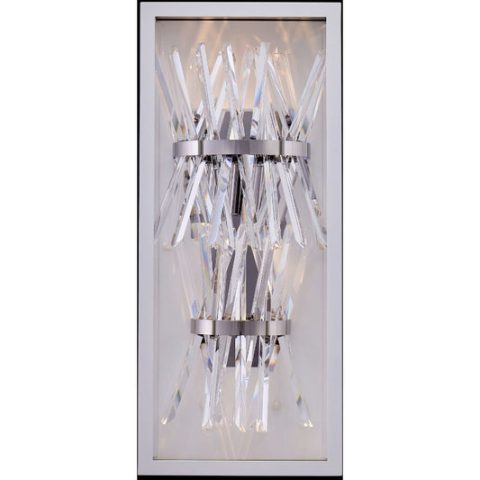 Allegri Crystal Glacier 25 Inch LED Outdoor Wall Sconce in Matte White 090221-064-FR001