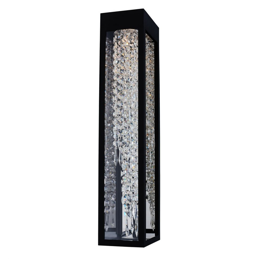 Allegri Crystal Tenuta Esterno 30 in Black Fluorocarbon Outdoor Wall Sconce in Matte Balck 090322-052-FR001