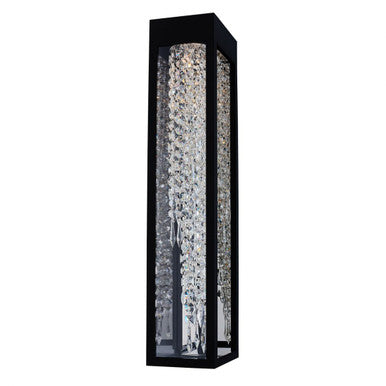 Allegri Crystal Tenuta Esterno 30 in Black Fluorocarbon Outdoor Wall Sconce in Matte Balck 090322-052-FR001