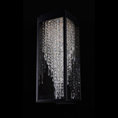 Allegri Crystal Tenuta Outdoor LED Tall Flush Mount in Matte Black 090341-052-FR001