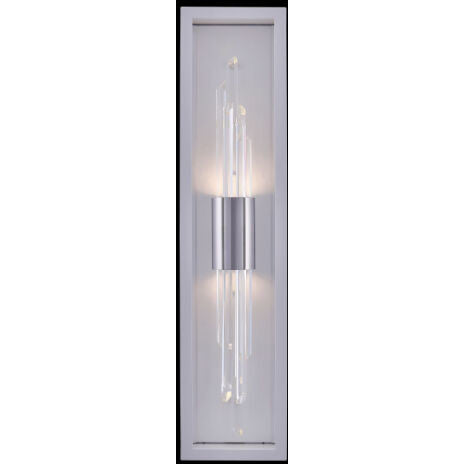 Allegri Crystal Lucca Chrome LED Outdoor Wall Sconce in Polished Chrome & Matte White 090422-010-FR001