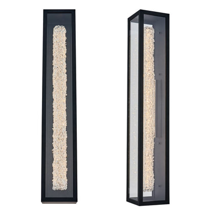 Allegri Crystal Lina Esterno 38 in Black Fluorocarbon Outdoor Wall Sconce in Matte Balck 095522-052-FR001