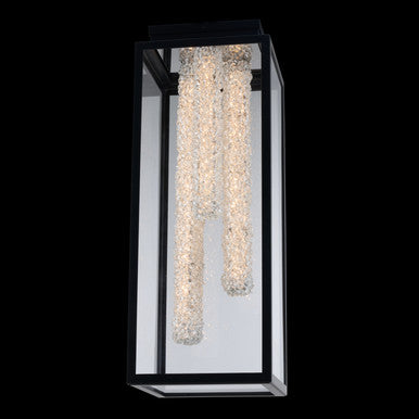 Allegri Crystal Lina Outdoor LED Tall Flush Mount in Matte Black 095545-052-FR001