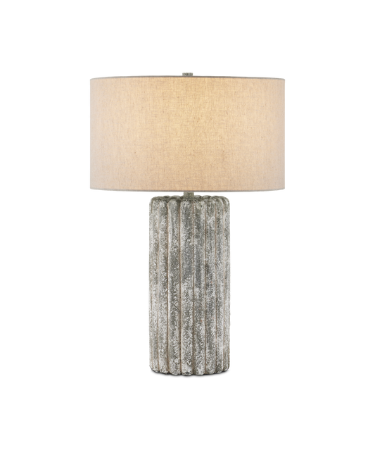 Currey & Co Boudoirs Table Lamp in Dark Gray/Off-White 6000-0924