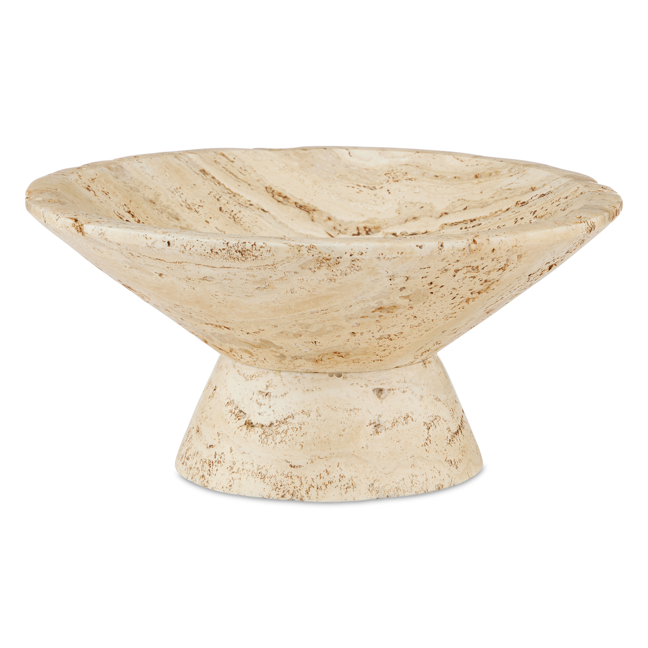 Currey & Co. 13" Lubo Travertine Large Bowl 1200-0811