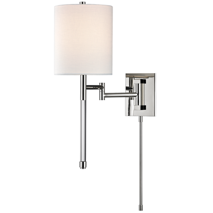 Hudson Valley Lighting Englewood Plug-In Sconce in Polished Nickel 9421-PN