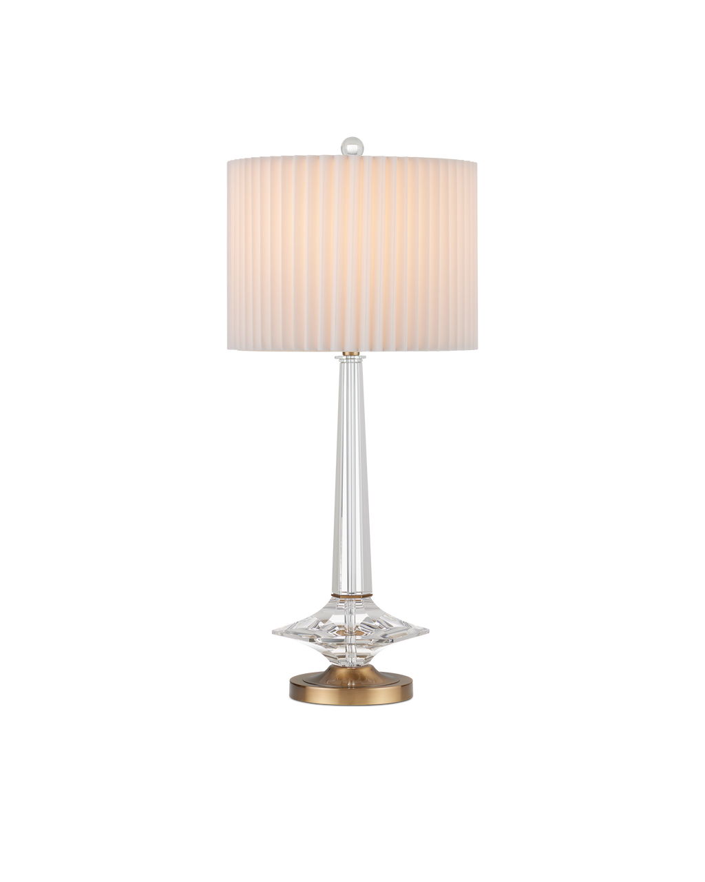 Currey & Co Anton Table Lamp in Clear/Antique Brass 6000-0927