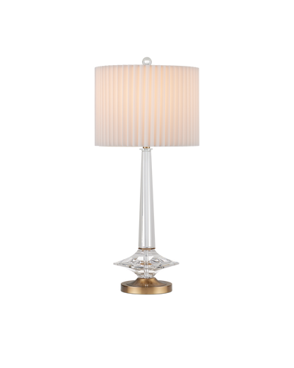 Currey & Co Anton Table Lamp in Clear/Antique Brass 6000-0927