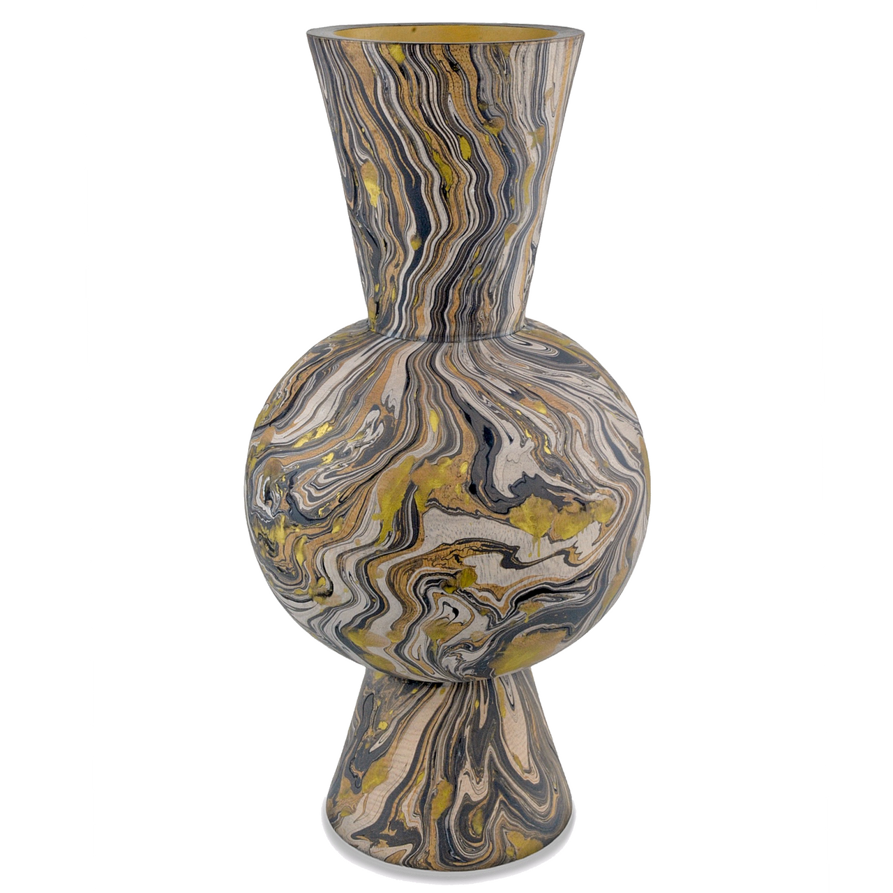 Currey & Co. Brown Marbleized Round Vase 1200-0732