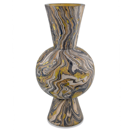 Currey & Co. Brown Marbleized Round Vase 1200-0732