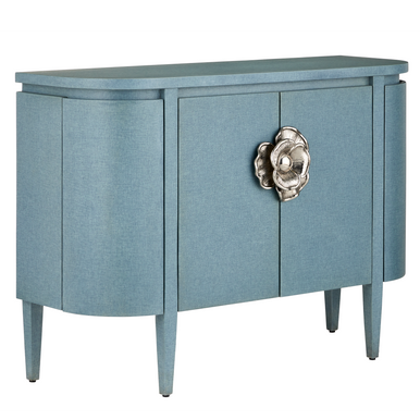 Currey & Co. Briallen Blue Demi-Lune Cabinet 3000-0280