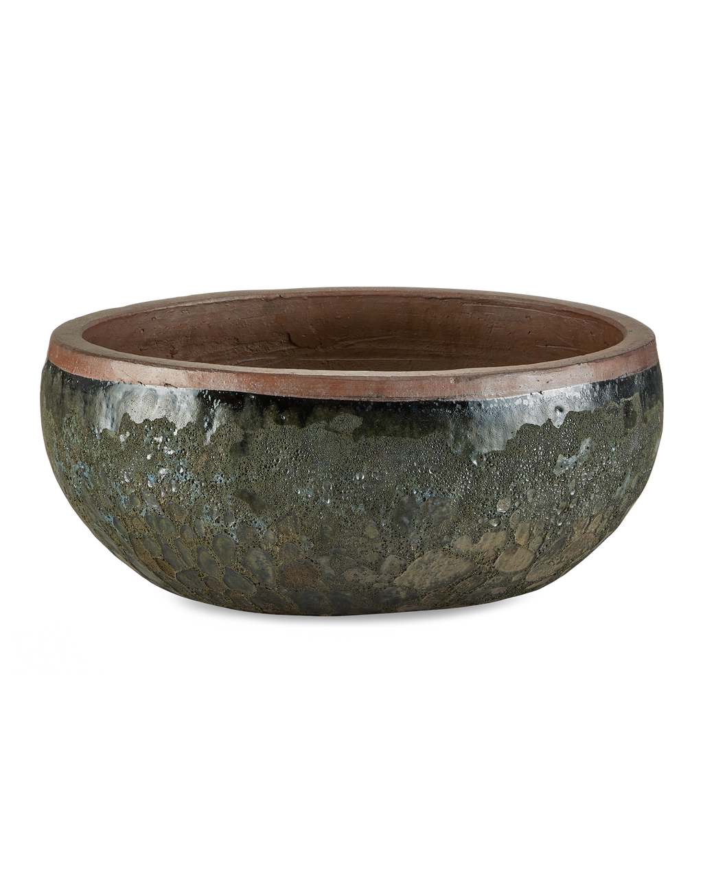 Currey & Co Lyra Black Large Planter in Reactive Black 2200-0038