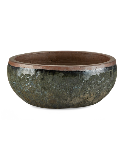 Currey & Co Lyra Black Large Planter in Reactive Black 2200-0038