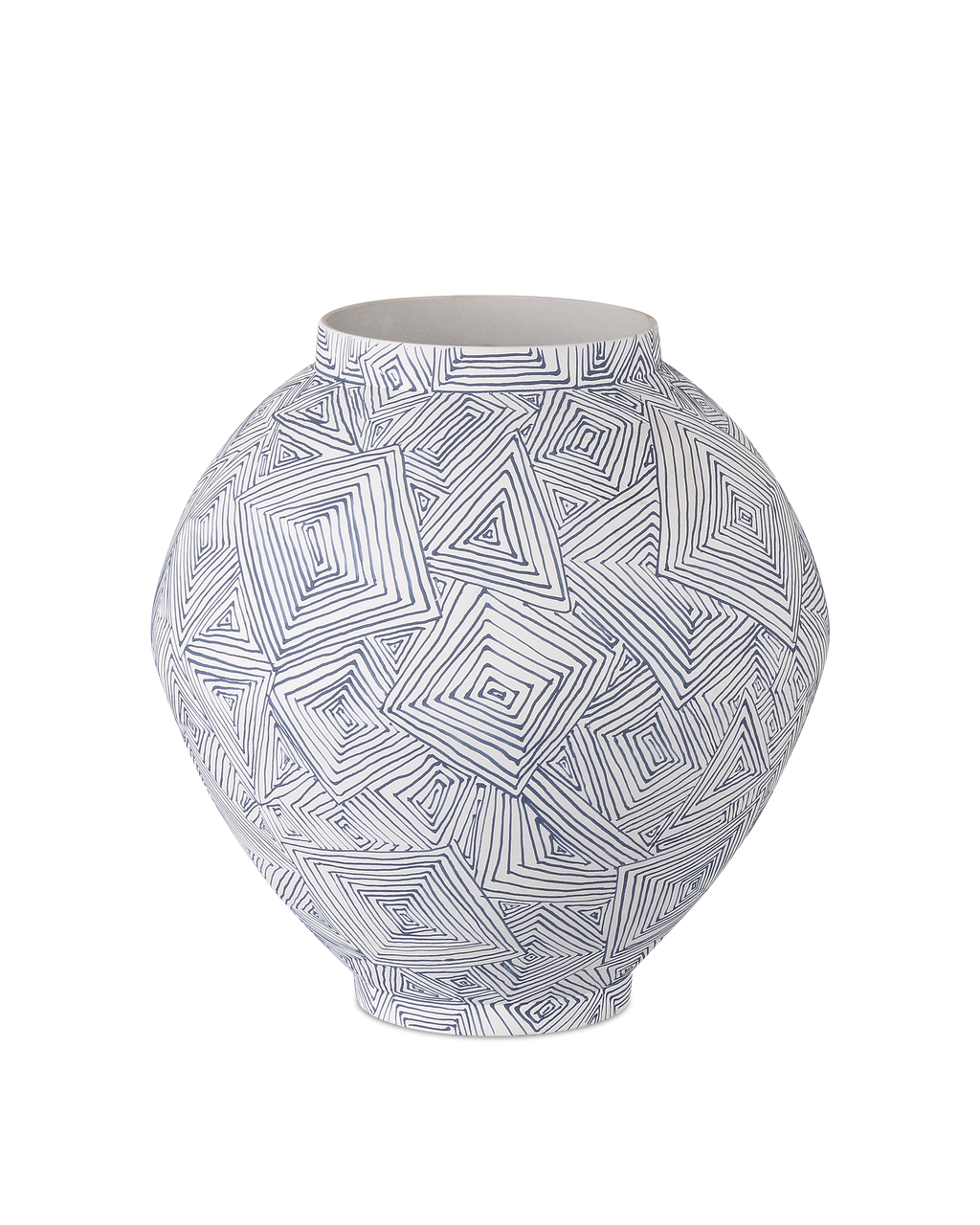 Currey & Co Blue Zag Medium Vase in Blue/White 1200-0867