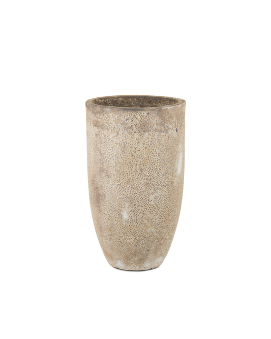 Currey & Co Elias Beige Medium Planter in Reactive Cream 2200-0034