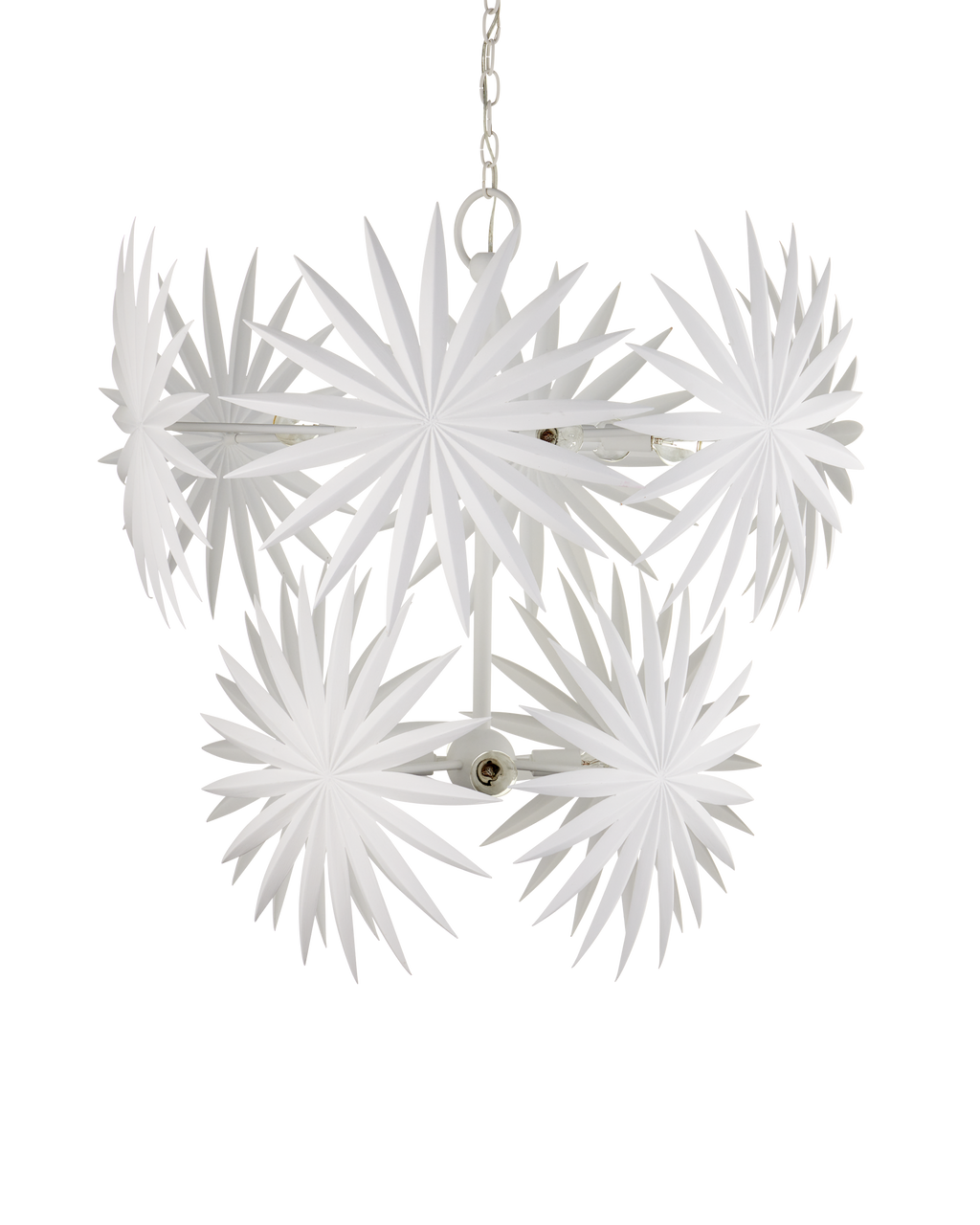 Currey & Co. Bismarkia Medium White Chandelier 9000-1204