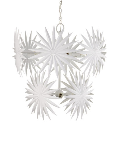 Currey & Co. Bismarkia Medium White Chandelier 9000-1204