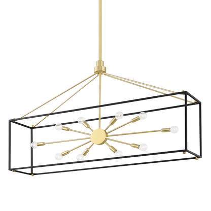 Hudson Valley Lighting Glendale Linear in Aged Brass/black 8948-AGB/BK