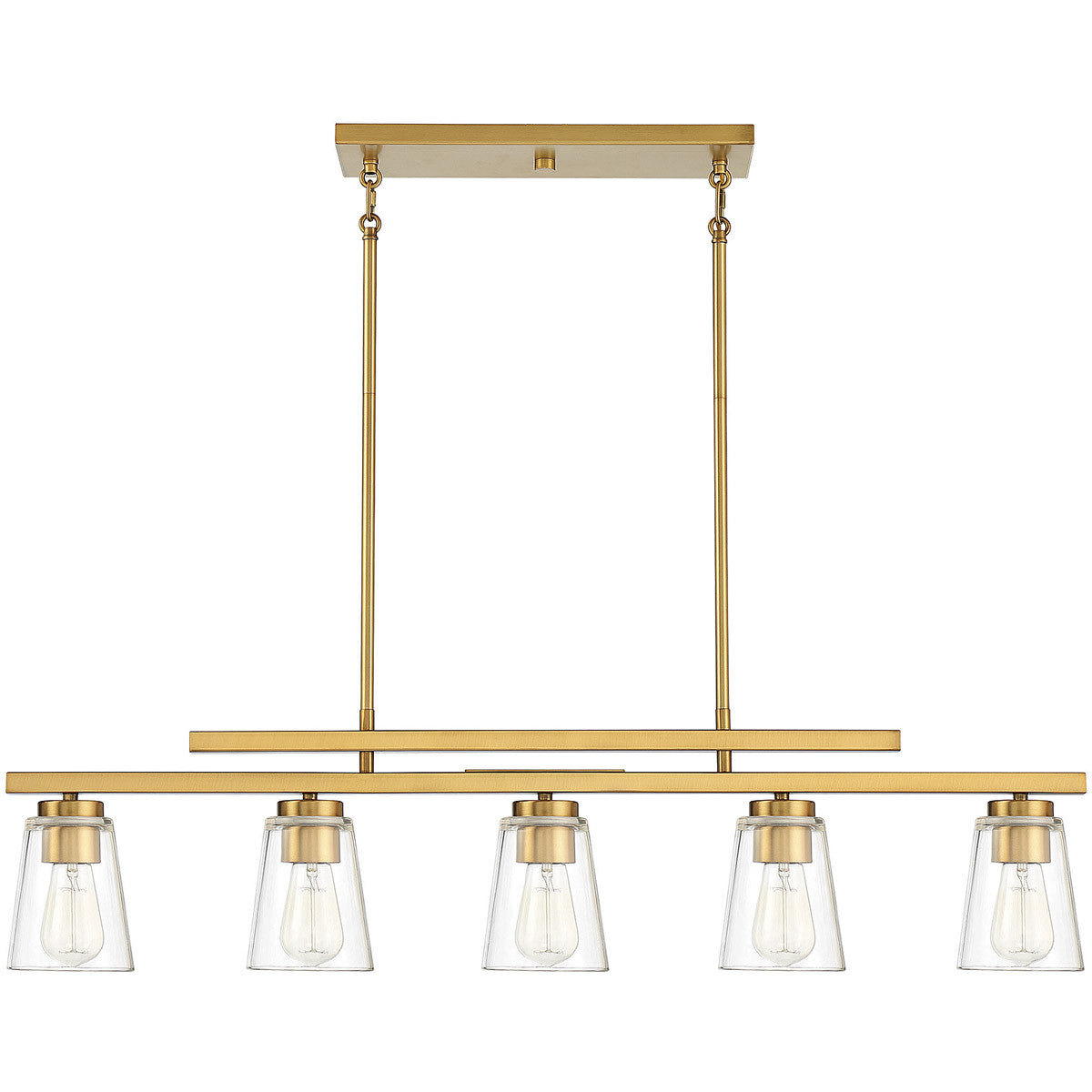 Savoy House Calhoun 5-Light Linear Chandelier in Warm Brass 1-1023-5-322