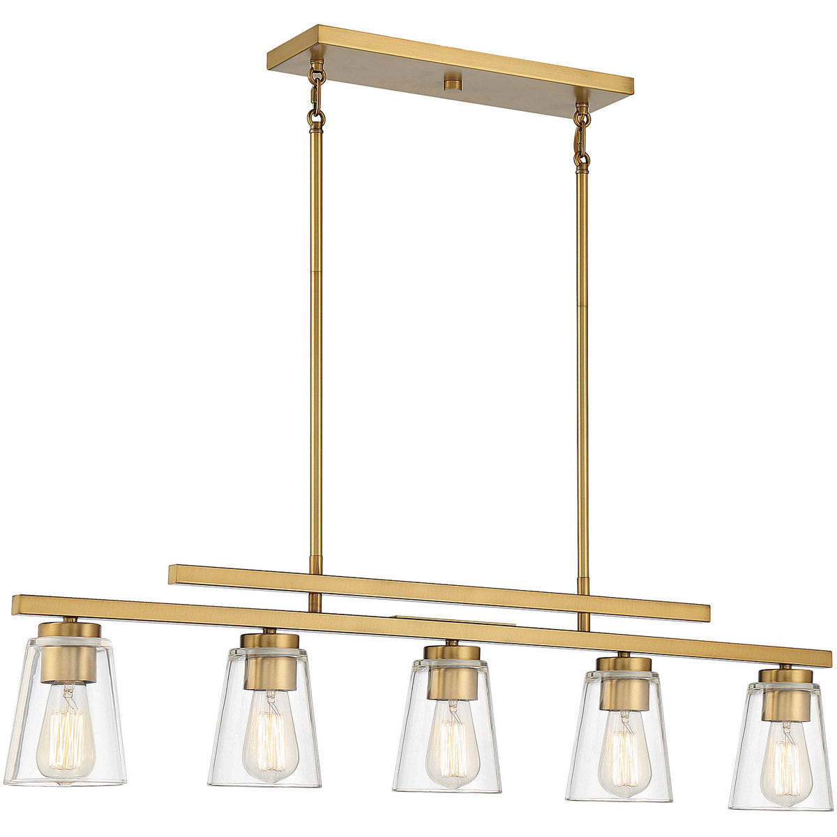 Savoy House Calhoun 5-Light Linear Chandelier in Warm Brass 1-1023-5-322