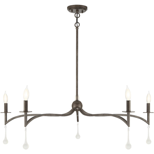 Savoy House Laramie 5 Light Chelsea Walnut Chandelier in Chelsea Walnut 1-1099-5-183