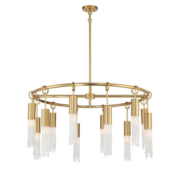 Savoy House Chelsea 12-Light Chandelier in Warm Brass 1-1367-12-322