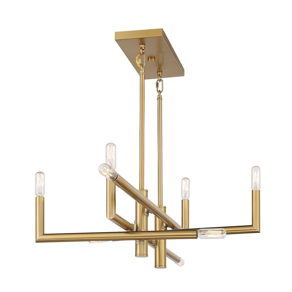 Savoy House Cristofer 8-Light Linear Chandelier in Warm Brass 1-1624-8-322