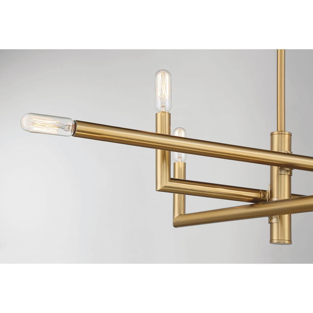 Savoy House Cristofer 8-Light Linear Chandelier in Warm Brass 1-1624-8-322