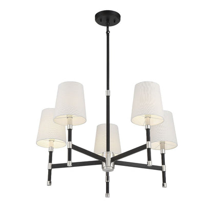 Savoy House Brody 5-Light Chandelier in Matte Black with Polished Nickel Accents 1-1630-5-173