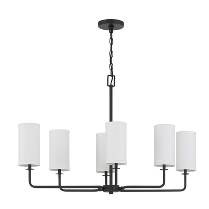 Savoy House Powell 6-Light Linear Chandelier in Matte Black 1-1756-6-89