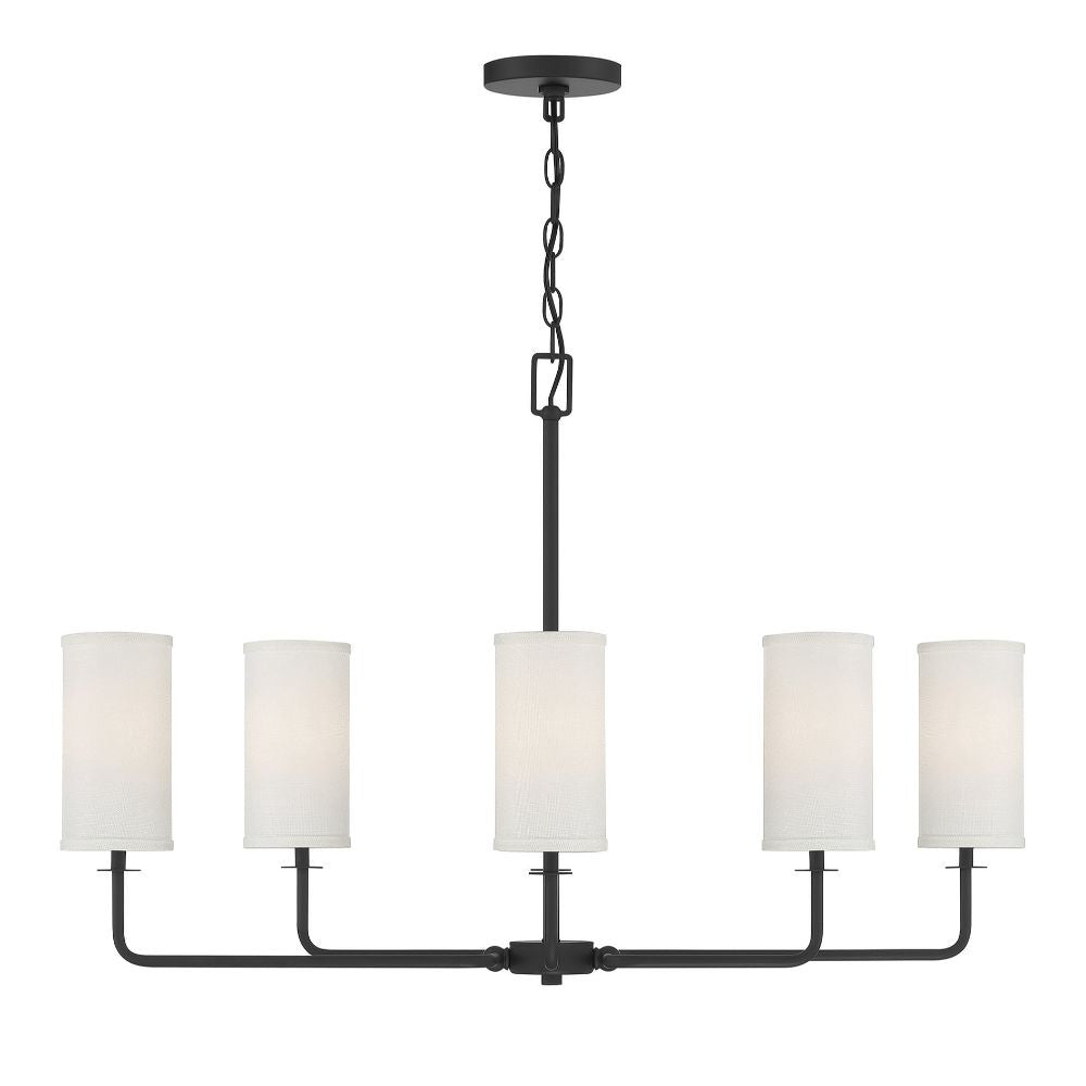 Savoy House Powell 6-Light Linear Chandelier in Matte Black 1-1756-6-89