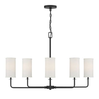 Savoy House Powell 6-Light Linear Chandelier in Matte Black 1-1756-6-89