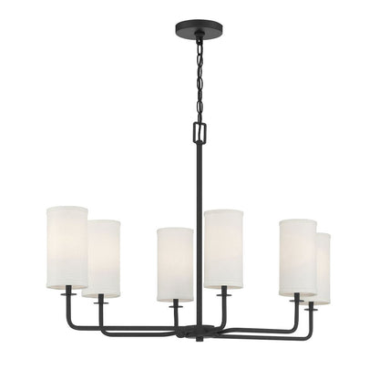 Savoy House Powell 6-Light Linear Chandelier in Matte Black 1-1756-6-89