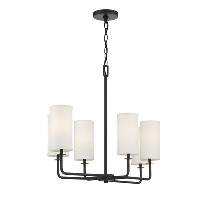 Savoy House Powell 6-Light Linear Chandelier in Matte Black 1-1756-6-89