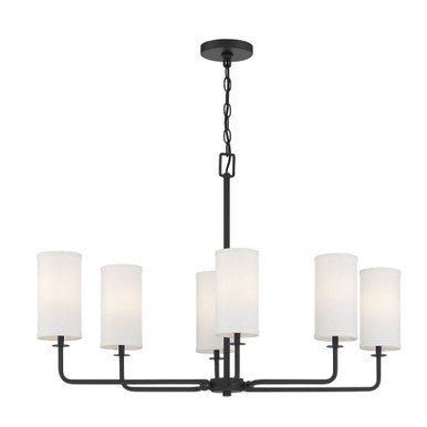 Savoy House Powell 6-Light Linear Chandelier in Matte Black 1-1756-6-89