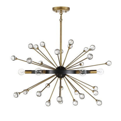 Savoy House Ariel 6-Light Chandelier in Como Black with Gold Accents 1-1857-6-62