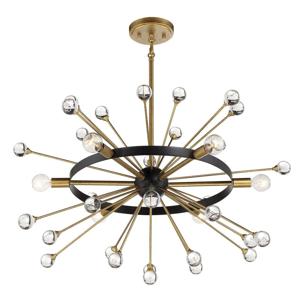 Savoy House Ariel 6-Light Chandelier in Como Black with Gold Accents 1-1857-6-62