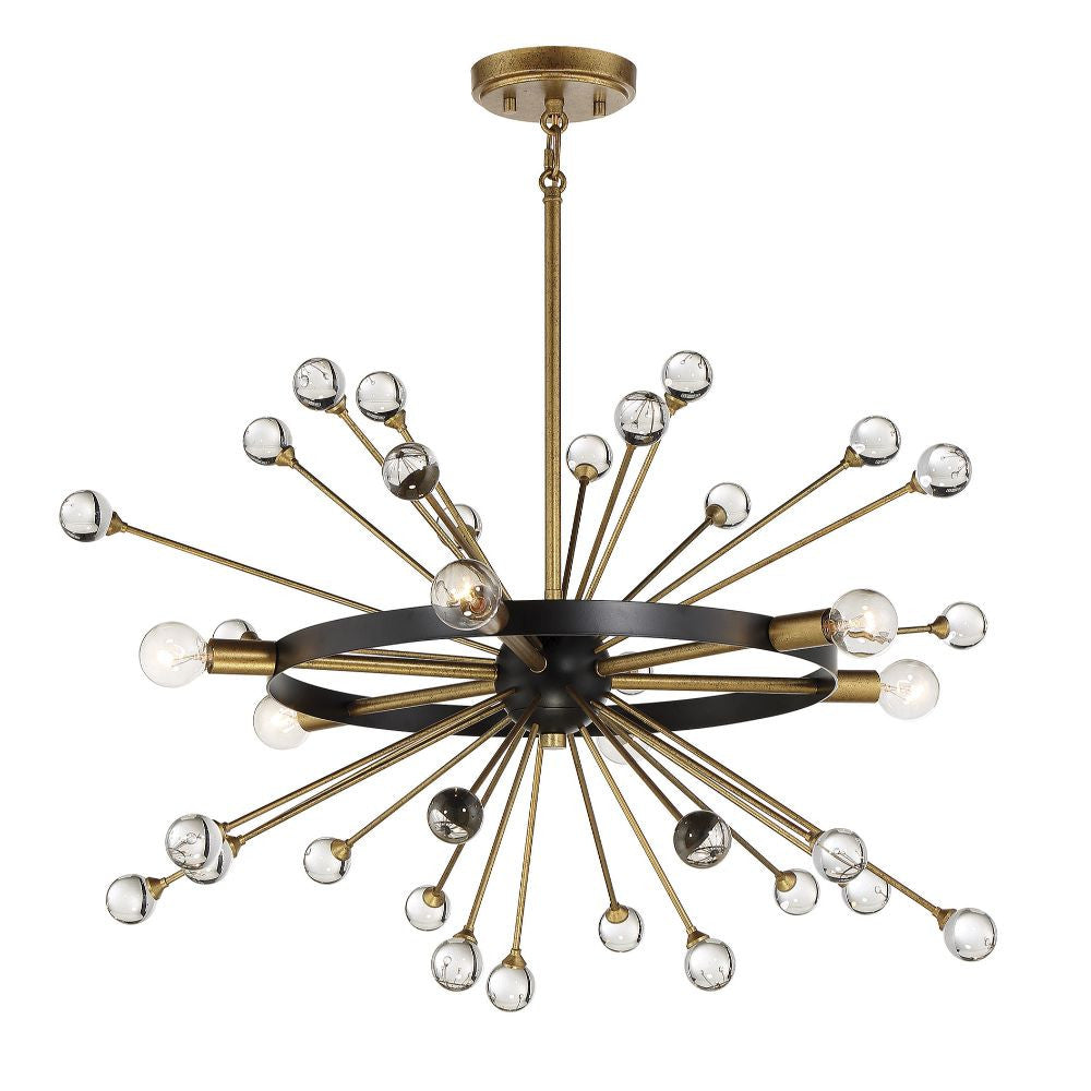 Savoy House Ariel 6-Light Chandelier in Como Black with Gold Accents 1-1857-6-62